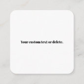 編集可能QRコードブラック&ホワイトレトロモダンスタイル エンクロージャーカード (裏面)