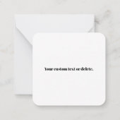 編集可能QRコードブラック&ホワイトレトロモダンスタイル ノートカード (裏面)