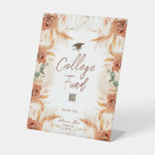 編集可能QR卒業カレッジファンドの看板 台座サイン (正面)