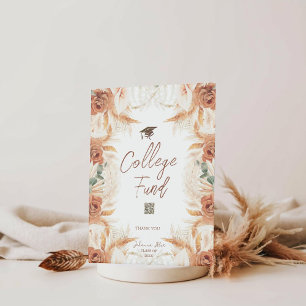 編集可能QR卒業カレッジファンドの看板 台座サイン