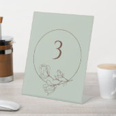 編集可能Sage Bohoフローラ結婚のテーブル番号 台座サイン (インサイチュ)