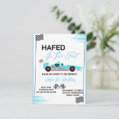 編集可能TWO FAST誕生日の招待状、レースカーbi 招待状 (スタンド正面)