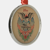 編集可能USネイビータトゥーデザイン メタルオーナメント (右)