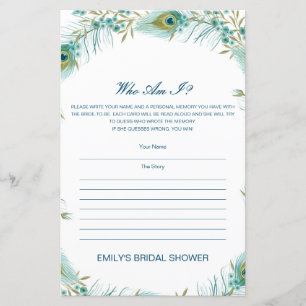 編集可能Who Am I、メモリーレーンブライダルシャワー