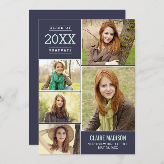 編集可魅力的能カラー目盛 招待状 (正面/裏面)