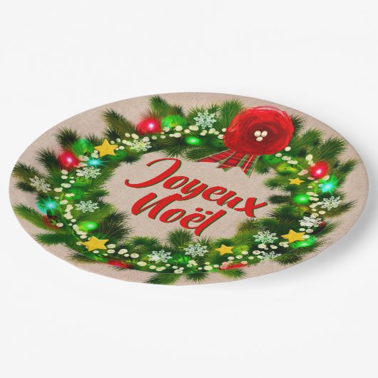 編集文字アシエットジョユーノエル9" ペーパープレート (アングル)