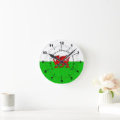 編集文字ウェルシュフラグレッドドラゴンクリスマス ラウンド壁時計 (ホーム)