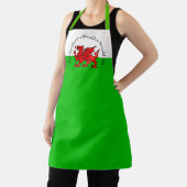 編集文字ウェールズ国旗の赤いドラゴンクリスマス エプロン (インサイチュ)