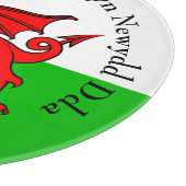 編集文字ウェールズ国旗の赤いドラゴンクリスマス カッティングボード (角)