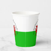 編集文字ウェールズ国旗の赤いドラゴンクリスマス 紙コップ (右)