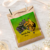 編集文字オーストラリアデイガムリーフワトルロリー フェイバーバッグ (クリップ留めされた状態)