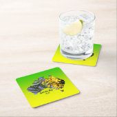 編集文字オーストラリアデイガムリーフワトル スクエアペーパーコースター (インサイチュ)