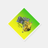 編集文字オーストラリアデイガムリーフワトル スタンダードカクテルナプキン (角)