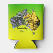 編集文字オーストラリアデイガムリーフワトル 缶クーラー (正面)