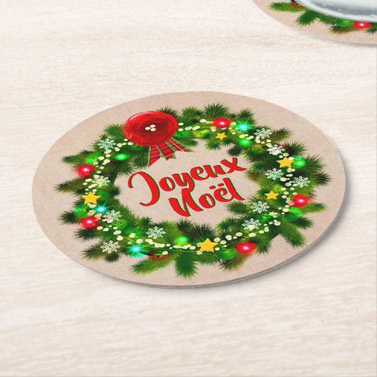 編集文字ジョユーノエル ラウンドペーパーコースター (アングル)