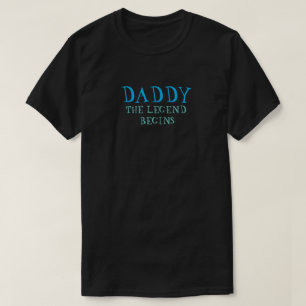 編集文字パパ伝説が始まるおもしろいギフト新しいパパ Tシャツ