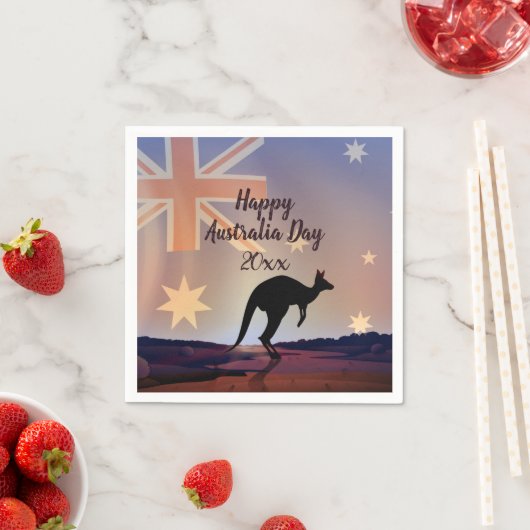 編集文字フラグKangarooオーストラリアのデイカクテル スタンダードカクテルナプキン (インサイチュ)