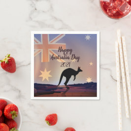 編集文字フラグKangarooオーストラリアのデイカクテル スタンダードカクテルナプキン