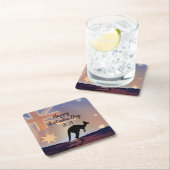 編集文字フラグKangarooオーストラリアの日 スクエアペーパーコースター (インサイチュ)