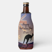 編集文字フラグKangarooオーストラリアの日 ボトルクーラー (ボトル正面)