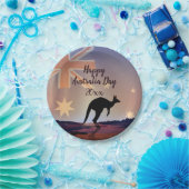 編集文字フラグKangaroo Australia Day 7" ペーパープレート (パーティー)