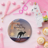 編集文字フラグKangaroo Australia Day 7" ペーパープレート (パーティー)