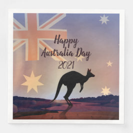編集文字フラッグKangarooオーストラリアのデイディナー