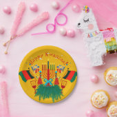 編集文字マッチングクワンザパーティー7" ペーパープレート (パーティー)