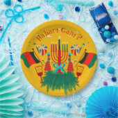 編集文字マッチングクワンザパーティー9" ペーパープレート (パーティー)