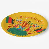 編集文字マッチングクワンザパーティー9" ペーパープレート (アングル)