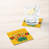 編集文字マッチングクワンザパーティー スクエアペーパーコースター (インサイチュ)