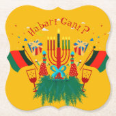 編集文字マッチングクワンザパーティー ペーパーコースター (正面)