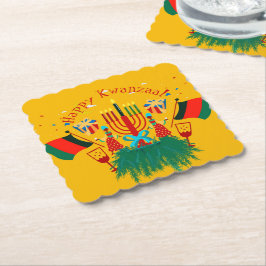 編集文字マッチングクワンザパーティー ペーパーコースター