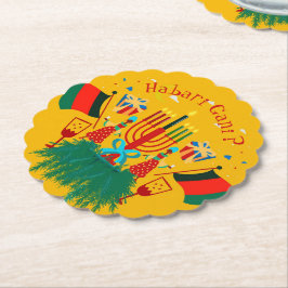 編集文字マッチングクワンザパーティー ペーパーコースター