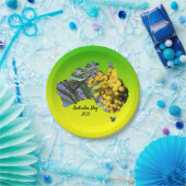 編集文字Australia Day Gum Leaf Wattle 7" ペーパープレート (パーティー)