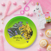 編集文字Australia Day Gum Leaf Wattle 9" ペーパープレート (パーティー)