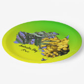 編集文字Australia Day Gum Leaf Wattle 9" ペーパープレート (アングル)