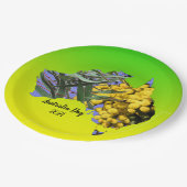 編集文字Australia Day Gum Leaf Wattle 9" ペーパープレート (アングル)