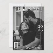 編集白黒雑誌結婚誌 サンキューカード (正面)