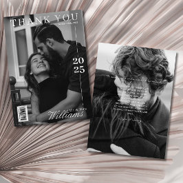 編集白黒雑誌結婚誌 サンキューカード