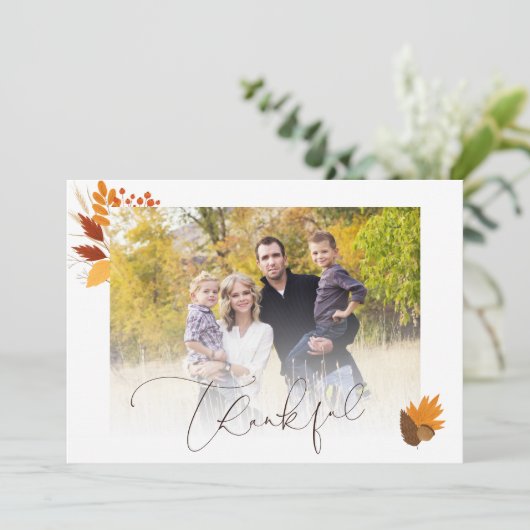 *編集簡単* | Thankful Holidayフォトカード 招待状 (スタンド正面)