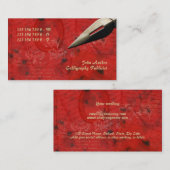 編集者の作家の作家の黒の赤 名刺 (正面/裏面)