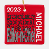 編集長Extraordinaireのカスタム セラミックオーナメント (正面)