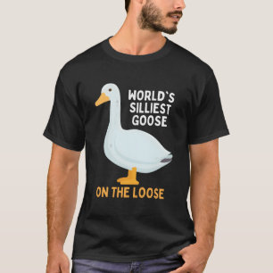 緩い動物の上で世界で最も絹の良いおもしろいガチョウQ Tシャツ
