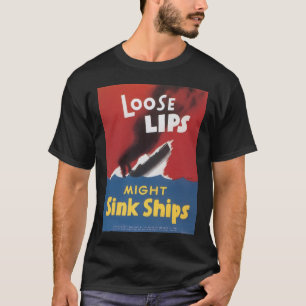 緩い唇の流しは世界大戦2を出荷します Tシャツ