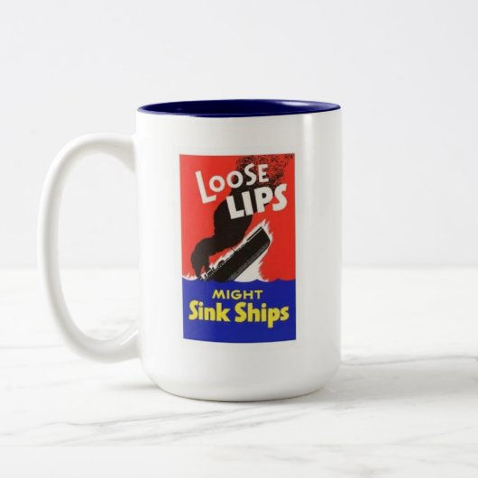 緩い唇は船を沈めるかもしれません ツートーンマグカップ (左)