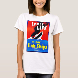 緩い唇、力の流しの船 Tシャツ