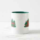 緩い子供部屋の古い学校のロゴ ツートーンマグカップ (中央)