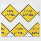 緩い砂利警告標識道路危険 ラッピングペーパー (フラット)