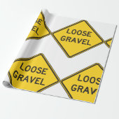 緩い砂利警告標識道路危険 ラッピングペーパー (アンロールド)